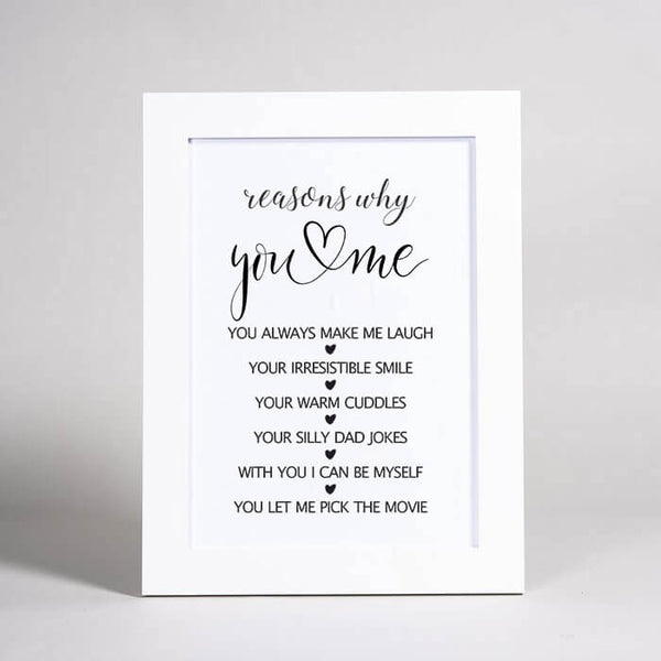 Personalized Framed Print – Reasons Why