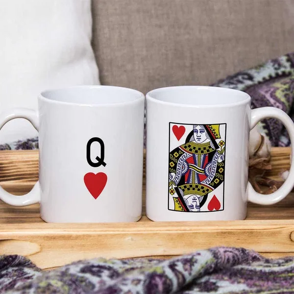 Personalised Initials Couple Mug (King & Queen / K ♥ Q) thumbnail 4