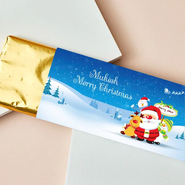 Personalized Santa wishes Merry Christmas Chocolate Bar thumbnail 2