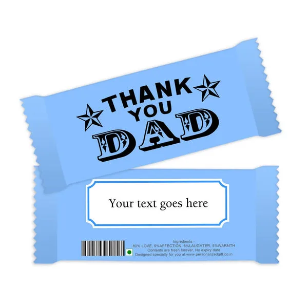 Personalized Thank You Dad Chocolate Bar with Custom Backside Message | Unique Father Gift thumbnail 1
