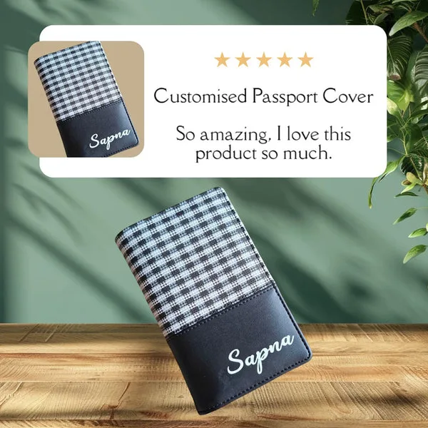 Personalized Gingham Passport Covers – Custom Travel Essentials thumbnail 3