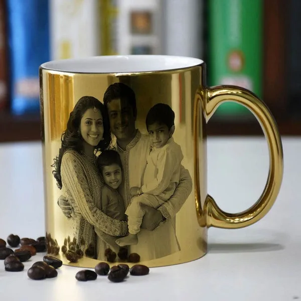 Golden Photo Mug – Personalised Family & Couple Memory Mug thumbnail 2