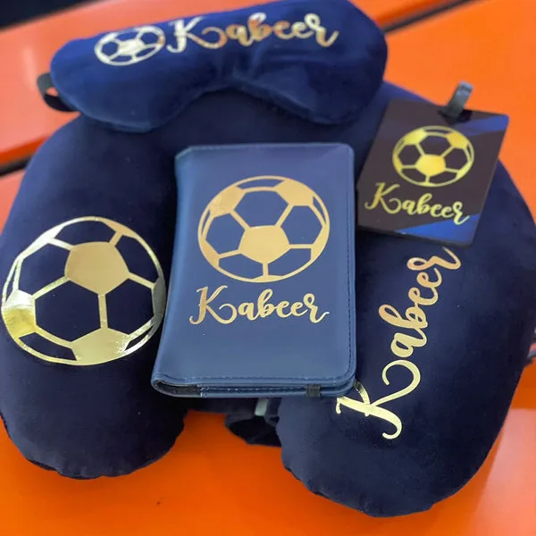 Personalized 4-in-1 Travel Essentials Set – Passport Cover, Luggage Tag, Eye Mask & Neck Pillow thumbnail 5