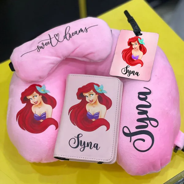 Personalized 4-in-1 Travel Essentials Set – Passport Cover, Luggage Tag, Eye Mask & Neck Pillow thumbnail 6