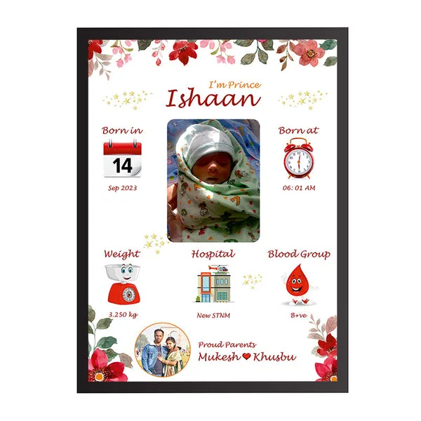 Personalised Baby Birth Photo Frame thumbnail 2