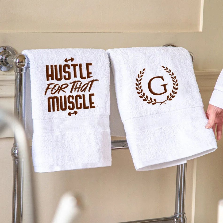 Personalised Towels - Hustle For That Muscle (Pack of 1) thumbnail 3