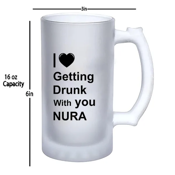 Personalised Frosted Beer Mug - I Getting Drunk thumbnail 4