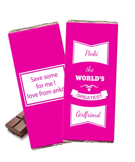 Personalized Chocolate Bar- World Greatest Girlfriend thumbnail 4