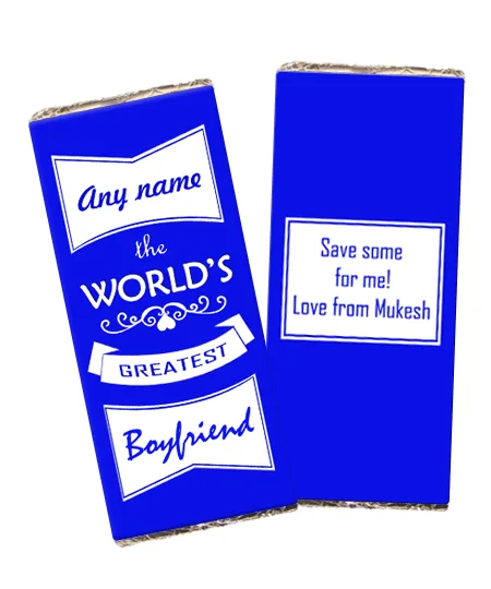 Personalized Chocolate Bar – World’s Greatest Boyfriend thumbnail 5