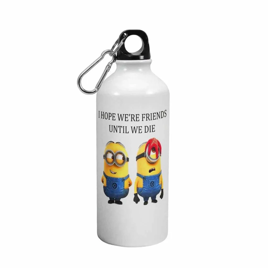 I Hope We’re Friends Until We Die Creative Cartoon Printed Water Bottle thumbnail 3