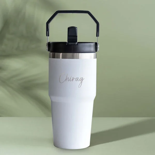 Personalized Insulated Hydro Sipper Bottle with Handle – 600ml Stainless Steel Hot & Cold Bottle thumbnail 2