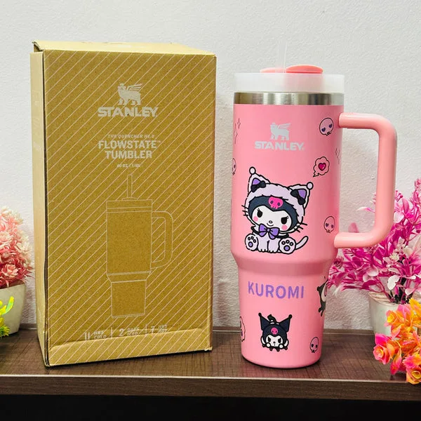 Kuromi Stanley Edition Tumbler – 1200ml Leakproof Insulated Mug with Straw & Handle thumbnail 4