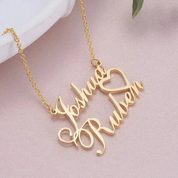 Personalised Gold Plated Heart Name Necklace thumbnail 3