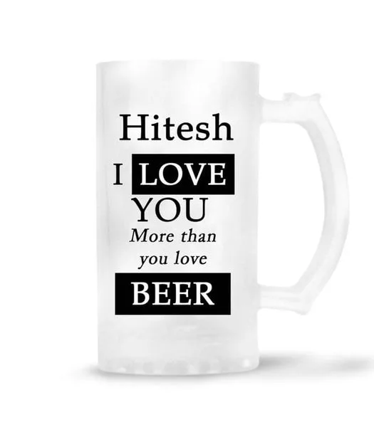 Personalised Beer Mug - Love You More Than thumbnail 2