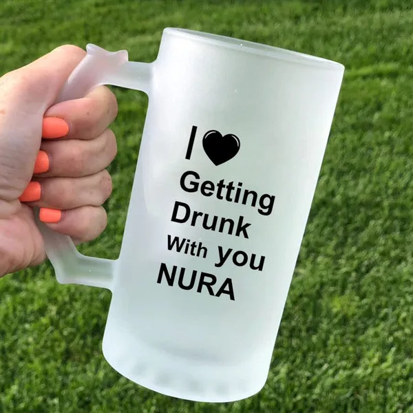 Personalised Frosted Beer Mug - I Getting Drunk thumbnail 6