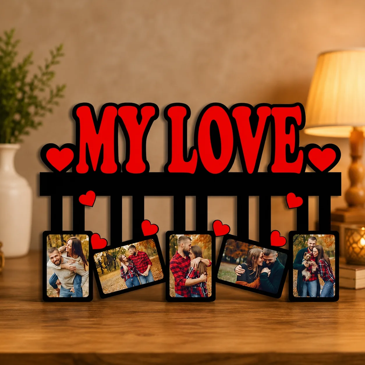 Personalized My Love Couple Photo Frame Wall Hanging thumbnail 2