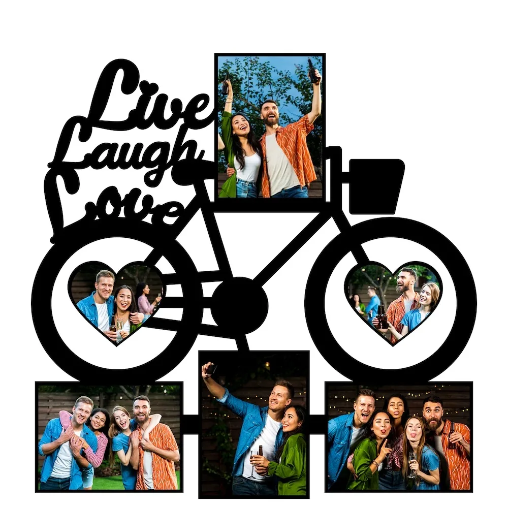 Product Title: Personalized Live Laugh Love Bicycle Photo Frame Wall Décor thumbnail 2