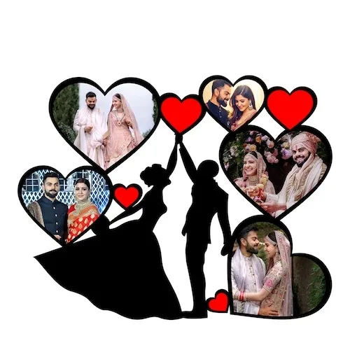 Personalized Couple Heart Photo Frame Wall Décor thumbnail 2