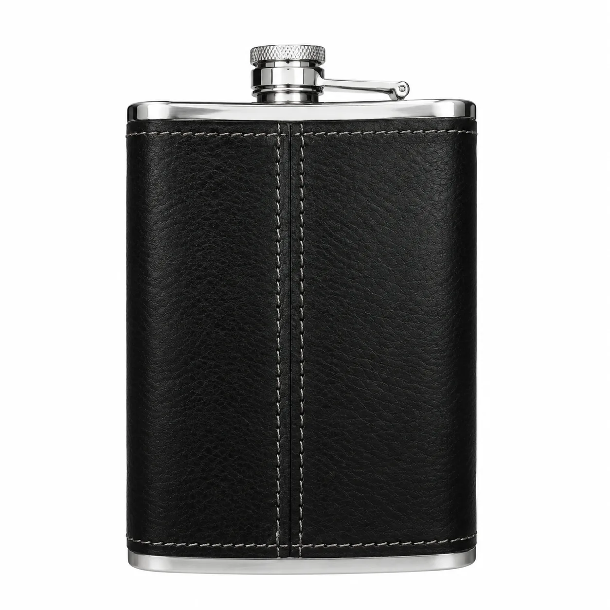 Premium Leatherette Wrapped Stainless Steel Hip Flask (9 oz / 270 ml) thumbnail 2
