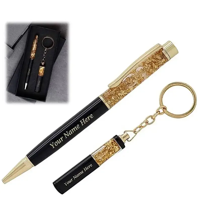 Personalized Pen & Keychain Set – Custom Name Engraved Gift Set for Men & Women