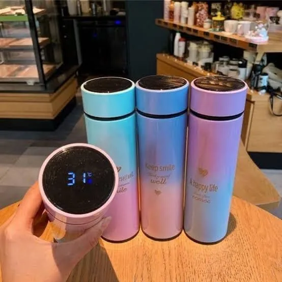 Gradient Temperature Bottle 500–600ml | 5–6 Hours Hot & Cold | Custom Name & Character Print | Stainless Steel Vacuum Flask thumbnail 1