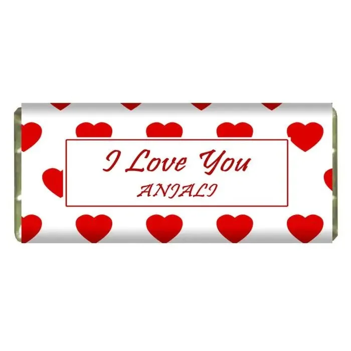 Personalised Little Hearts Chocolate Bar