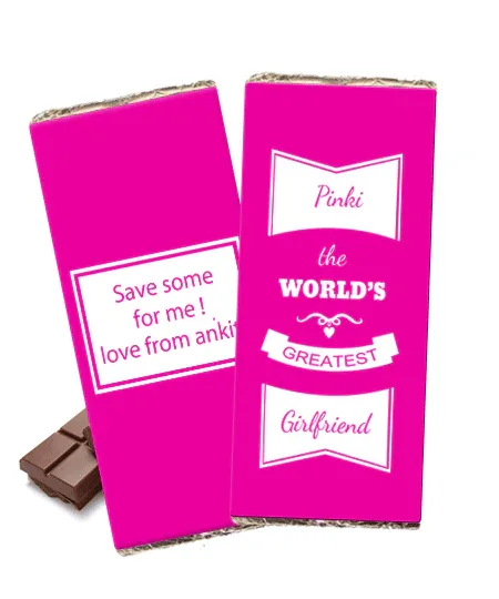 Personalized Chocolate Bar- World Greatest Girlfriend thumbnail 1