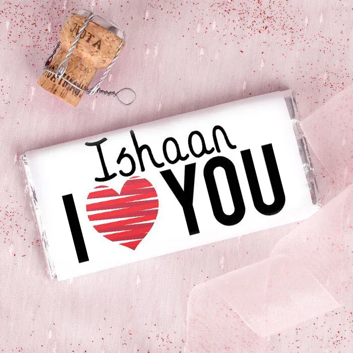 Personalised Chocolate Bar - I Heart You thumbnail 1