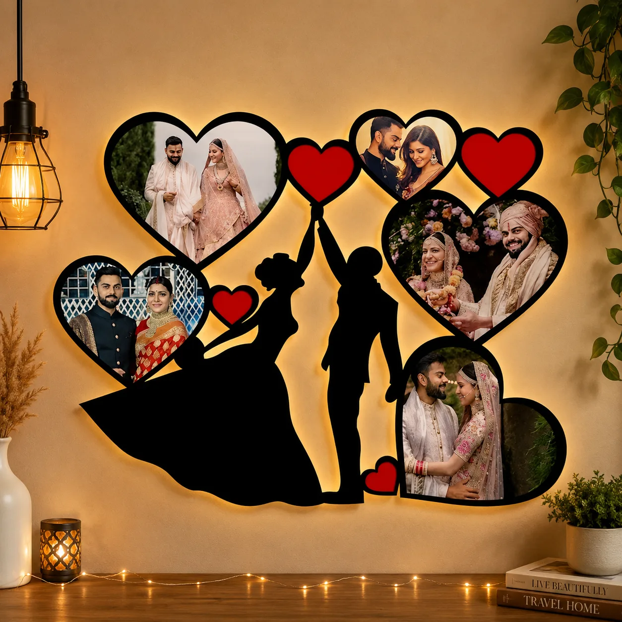 Personalized Couple Heart Photo Frame Wall Décor thumbnail 1