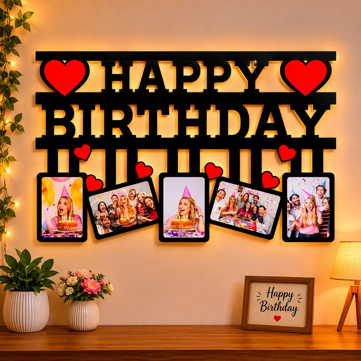 Personalized Happy Birthday Photo Frame Wall Hanging thumbnail 1