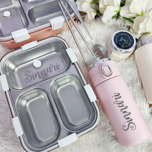 Kids Back to School Combo – Personalized Lunch Box & Temperature Flask