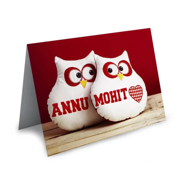 Personalized Card – Owl Heart