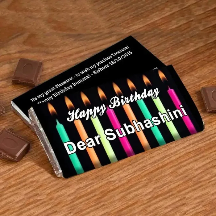 Personalised Happy Birthday Chocolate Bar with Custom Name & Message