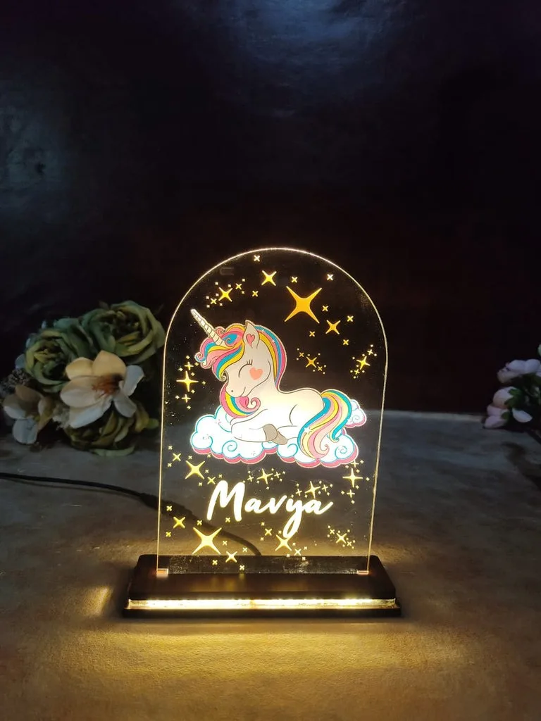 Trending LED Table Top Lamp  Kids Theme Acrylic Night Light UV Printed  With Adaptor