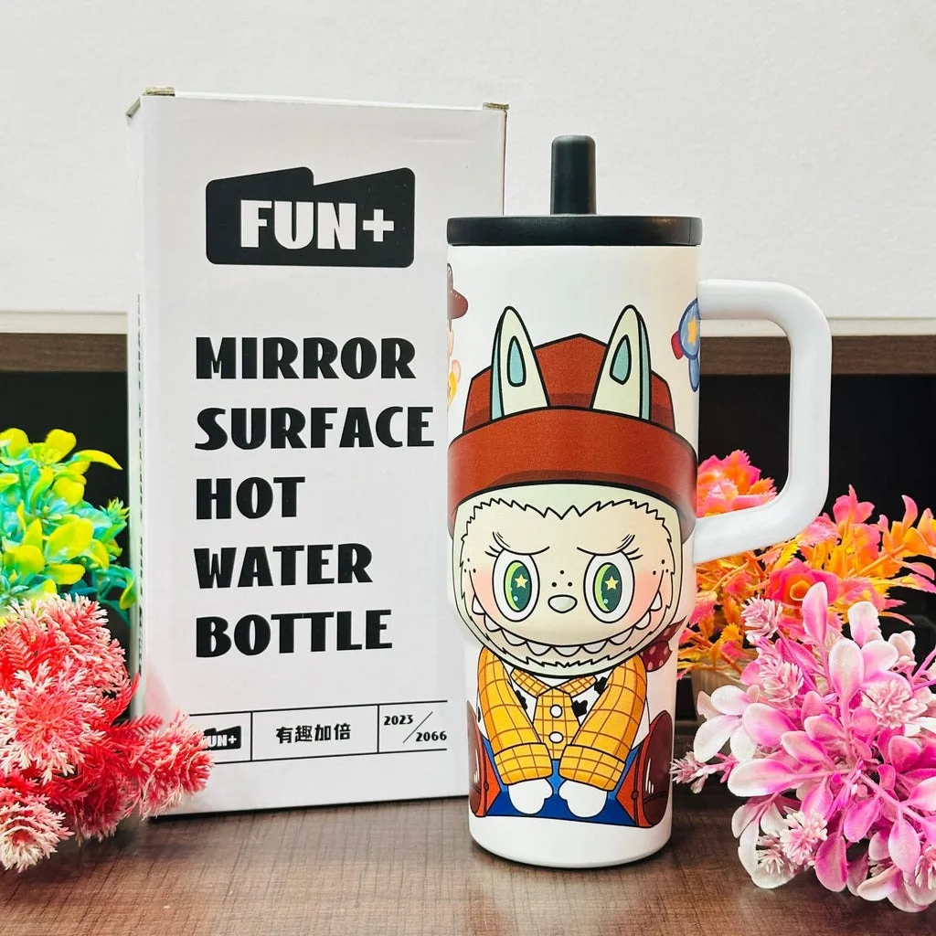 710ml Labubu Theme Stainless Steel Insulated Tumbler with Straw – Leak Proof | 3D Print | 4 Colors