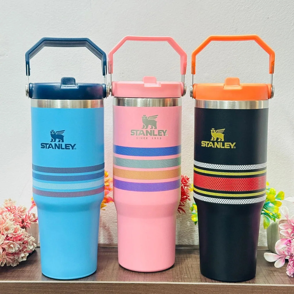 100% Original Stanley Insulated Stainless Steel Tumbler with Handle & Straw | 900 ML Hot & Cold Vacuum Cup