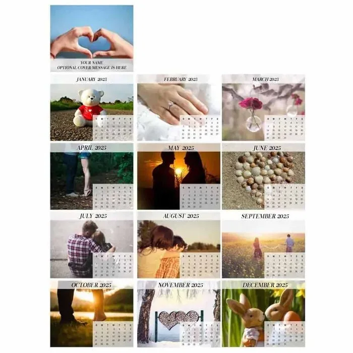Personalised Photo Desk Calendar – Custom Name & Message Edition