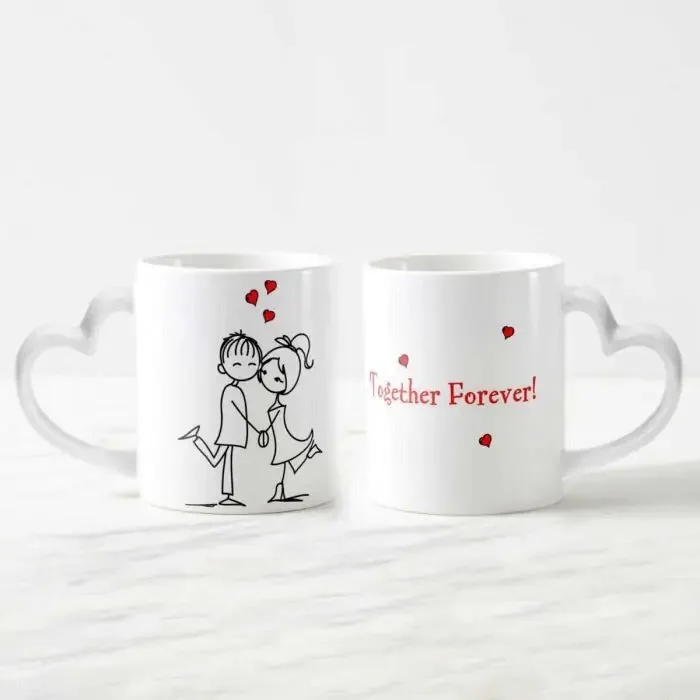 Personalised Heart Handle Love Mug – Together Forever