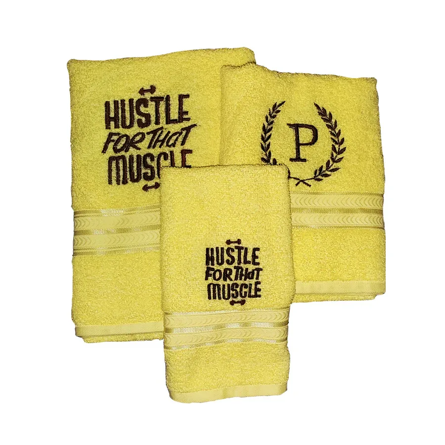 Personalised 100% Cotton Terry Towels with Initial Embroidery – Soft & Absorbent (Bath, Small Bath & Hand Towel Set)