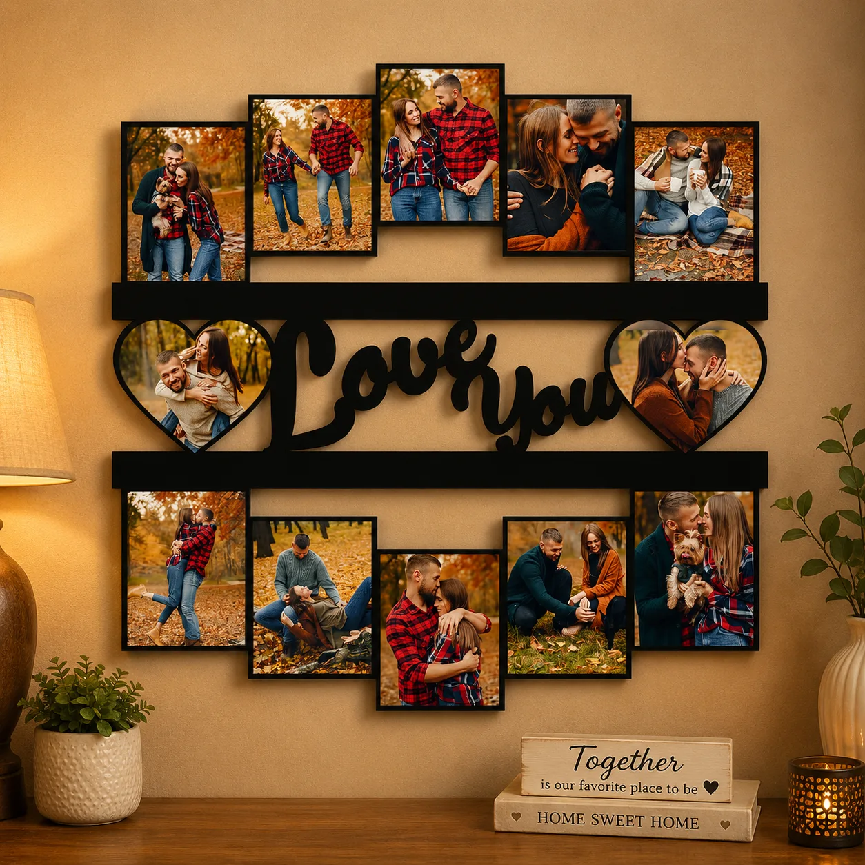 Personalized Love You Couple Photo Frame Wall Décor